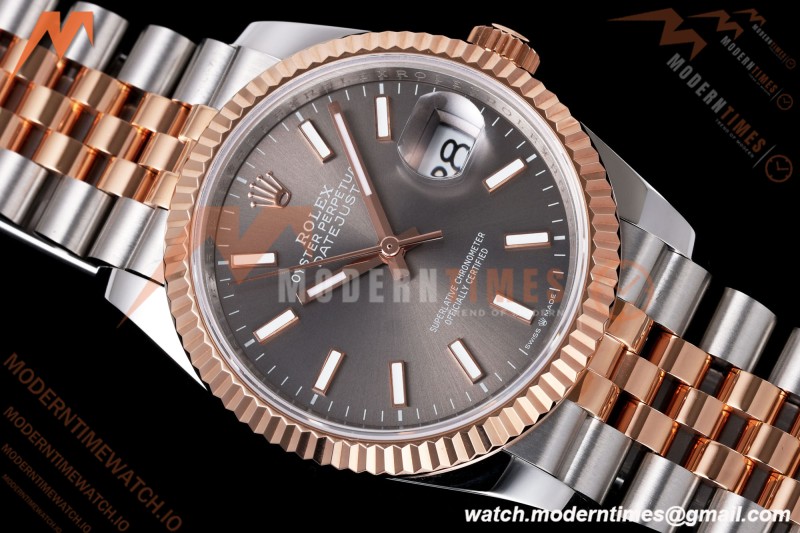 Rolex - Datejust 126231 36mm Jub Flt 904L RG/SS Grey/Stk QF SH3235