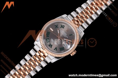 Rolex - Datejust 126231 36mm Jub Flt 904L RG/SS Grey Wimbledon/Roman QF SH3235