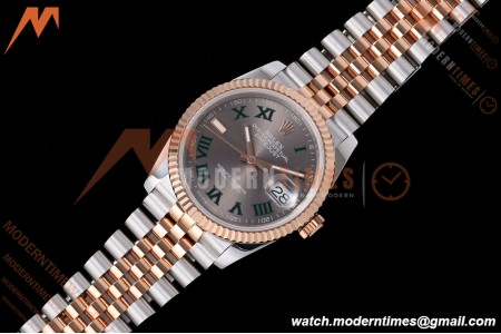 Rolex - Datejust 126231 36mm Jub Flt 904L RG/SS Grey Wimbledon/Roman QF SH3235