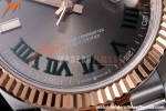Rolex - Datejust 126231 36mm Jub Flt 904L RG/SS Grey Wimbledon/Roman QF SH3235 | 롤렉스 - 데이저스트 126231 36mm 주빌리 플라이트 904L RG/SS 그레이 윔블던/로마 숫자 QF SH3235