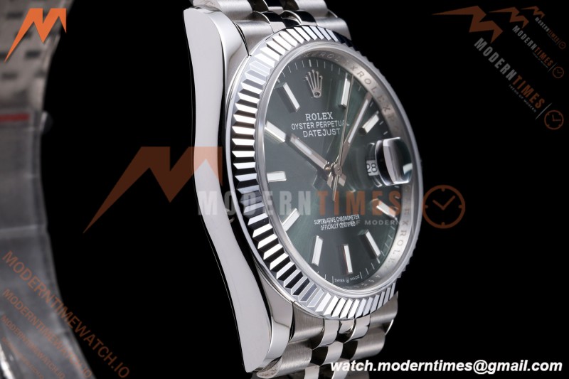 Rolex - Datejust 126234 36mm Jub Flt 904L SS/SS Green/Stk QF SH3235 | 롤렉스 - 데이저스트 126234 36mm 주빌리 플라이트 904L SS/SS 그린/스트라이프 QF SH3235