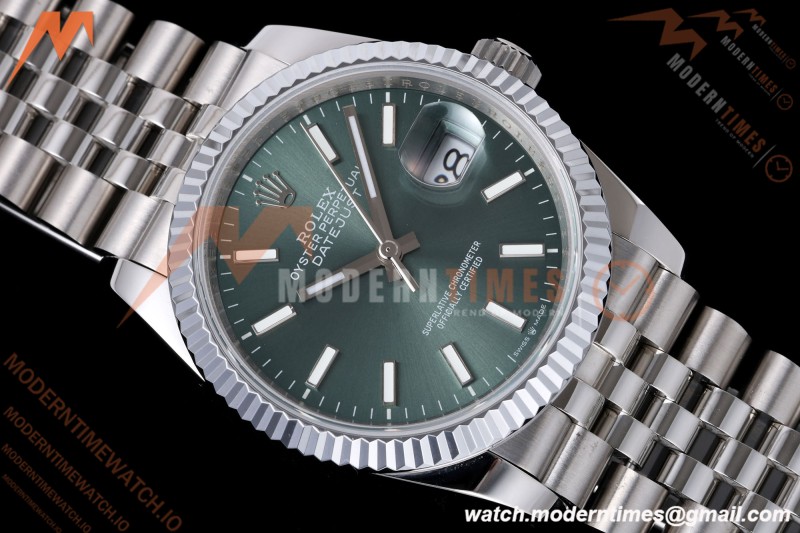 Rolex - Datejust 126234 36mm Jub Flt 904L SS/SS Green/Stk QF SH3235 | 롤렉스 - 데이저스트 126234 36mm 주빌리 플라이트 904L SS/SS 그린/스트라이프 QF SH3235