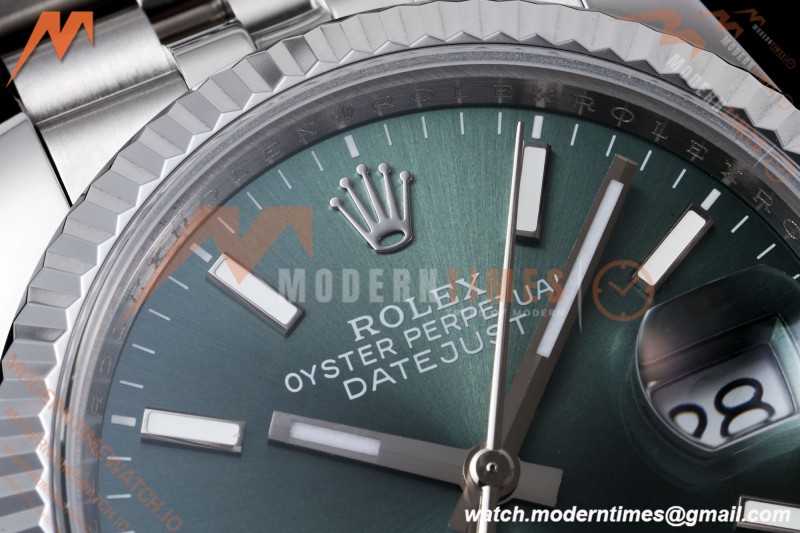 Rolex - Datejust 126234 36mm Jub Flt 904L SS/SS Green/Stk QF SH3235 | 롤렉스 - 데이저스트 126234 36mm 주빌리 플라이트 904L SS/SS 그린/스트라이프 QF SH3235