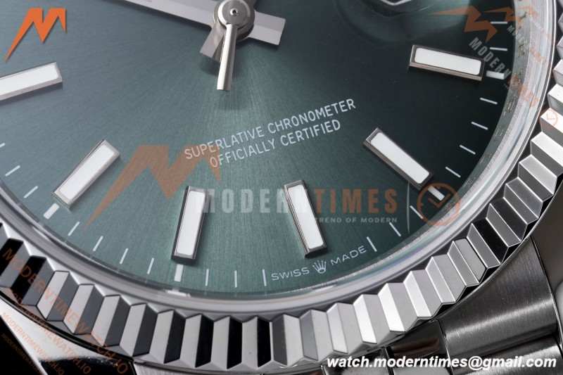 Rolex - Datejust 126234 36mm Jub Flt 904L SS/SS Green/Stk QF SH3235 | 롤렉스 - 데이저스트 126234 36mm 주빌리 플라이트 904L SS/SS 그린/스트라이프 QF SH3235