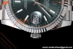 Rolex - Datejust 126234 36mm Jub Flt 904L SS/SS Green/Stk QF SH3235 | 롤렉스 - 데이저스트 126234 36mm 주빌리 플라이트 904L SS/SS 그린/스트라이프 QF SH3235