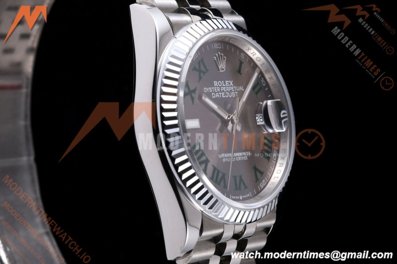 Rolex - Datejust 126234 36mm Wimbledon Jub Flt 904L SS/SS Grey/Rmn QF SH3235