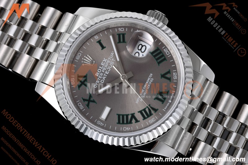Rolex - Datejust 126234 36mm Wimbledon Jub Flt 904L SS/SS Grey/Rmn QF SH3235