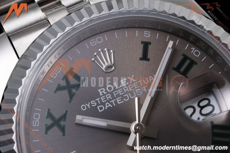 Rolex - Datejust 126234 36mm Wimbledon Jub Flt 904L SS/SS Grey/Rmn QF SH3235