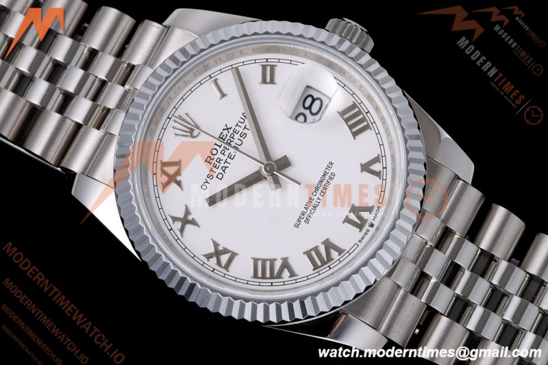 Rolex - Datejust 126234 36mm Jub Flt 904L SS/SS Wht/Rmn QF SH3235 | 롤렉스 - 데이저스트 126234 36mm 주빌리 플라이트 904L SS/SS 화이트/로마 숫자 QF SH3235