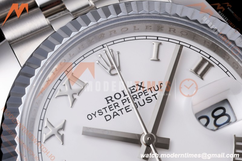 Rolex - Datejust 126234 36mm Jub Flt 904L SS/SS Wht/Rmn QF SH3235 | 롤렉스 - 데이저스트 126234 36mm 주빌리 플라이트 904L SS/SS 화이트/로마 숫자 QF SH3235