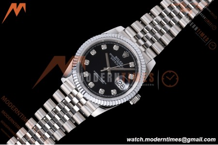 Rolex - Datejust 126234 36mm Jub Flt 904L SS/SS Blk/Dia QF SH3235