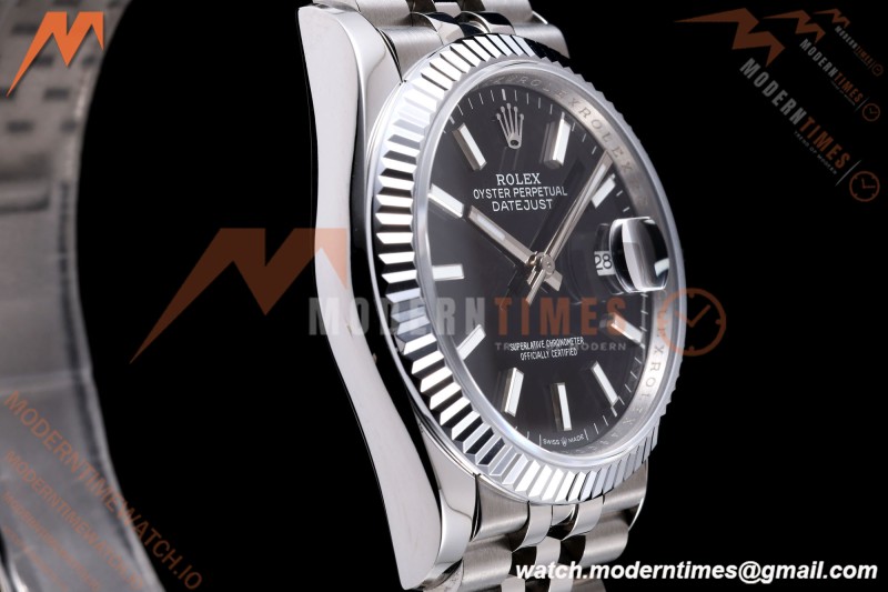 Rolex - Datejust 126234 36mm Jub Flt 904L SS/SS Blk/Stk QF SH3235