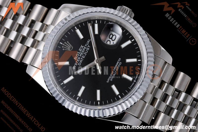 Rolex - Datejust 126234 36mm Jub Flt 904L SS/SS Blk/Stk QF SH3235