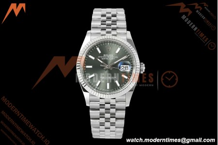 Rolex - Datejust 126234 36mm Jub Flt 904L SS/SS Mint Green VF DD3235