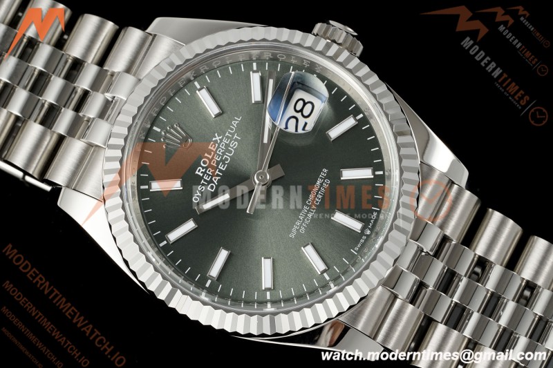 Rolex - Datejust 126234 36mm Jub Flt 904L SS/SS Mint Green VF DD3235