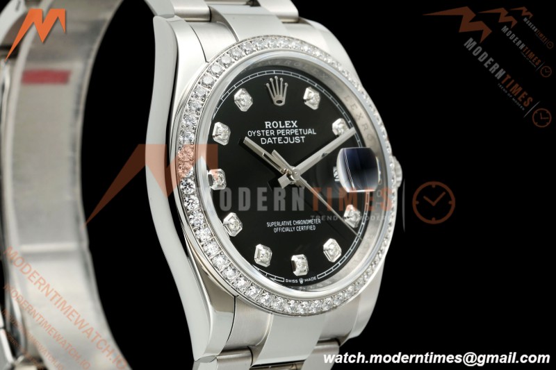 Rolex - Datejust 126284RBR 36mm Oys Dia 904L SS/SS Blk/Dia VSF VS3235 | 롤렉스 - 데이저스트 126284RBR 36mm 오이스터 다이아 904L 스테인리스 스틸/스테인리스 스틸 블랙/다이아 VSF VS3235