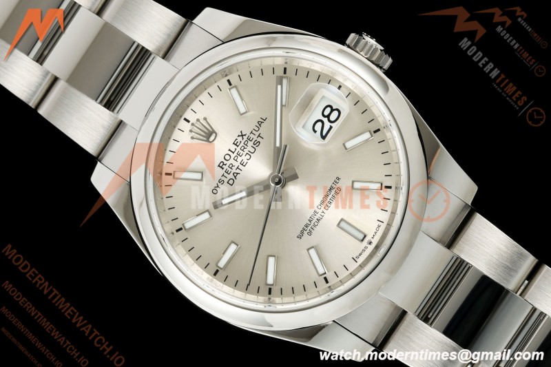 Rolex - Datejust 36mm 126200 Oys Smt 904L SS/SS Silv/Stk VSF VS3235