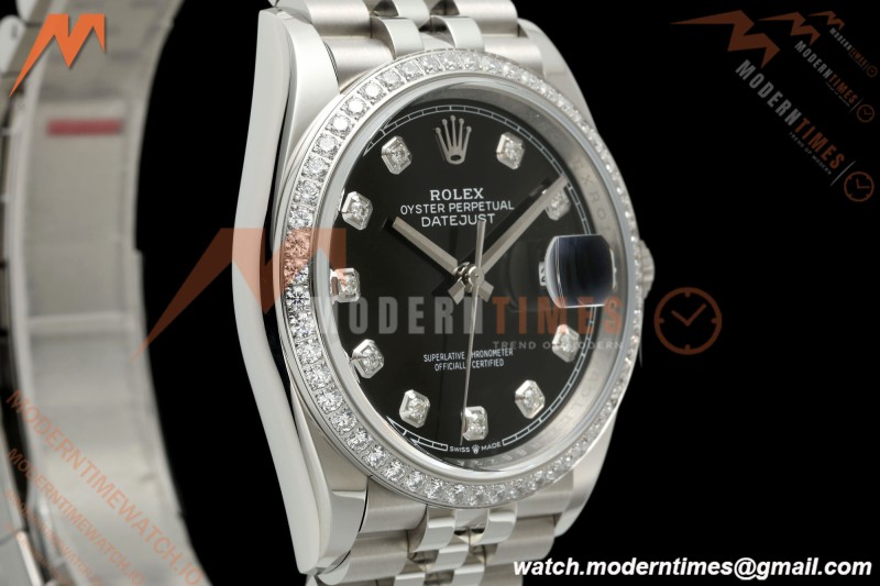 Rolex - Datejust 126284RBR 36mm Jub Dia 904L SS/SS Blk/Dia VSF VS3235