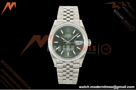 Rolex - Datejust 126284RBR 36mm Jub Dia 904L SS/SS Grn/Dia VSF VS3235