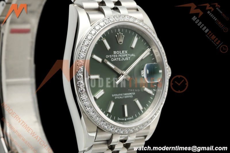 Rolex - Datejust 126284RBR 36mm Jub Dia 904L SS/SS Grn/Dia VSF VS3235