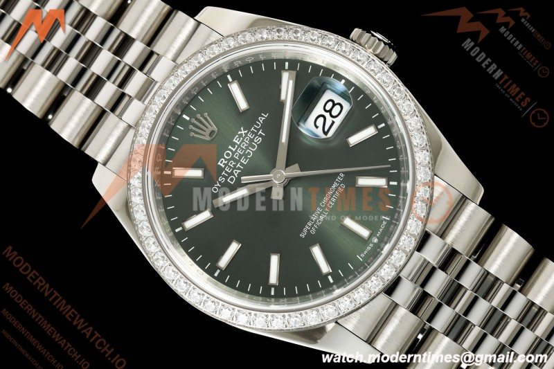 Rolex - Datejust 126284RBR 36mm Jub Dia 904L SS/SS Grn/Dia VSF VS3235