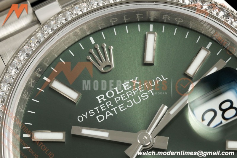 Rolex - Datejust 126284RBR 36mm Jub Dia 904L SS/SS Grn/Dia VSF VS3235