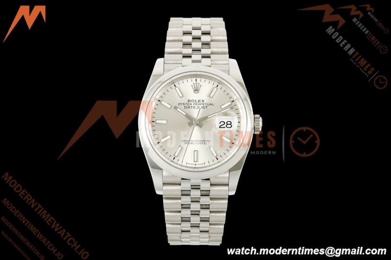 Rolex - Datejust 36mm 126200 Jub Smt 904L SS/SS Silv/Stk VSF VS3235 | 롤렉스 - 데이저스트 36mm 126200 주빌리 스무스 904L 스테인리스 스틸/스테인리스 스틸 실버/스틱 인덱스 VSF VS3235