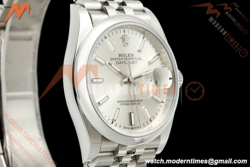 Rolex - Datejust 36mm 126200 Jub Smt 904L SS/SS Silv/Stk VSF VS3235 | 롤렉스 - 데이저스트 36mm 126200 주빌리 스무스 904L 스테인리스 스틸/스테인리스 스틸 실버/스틱 인덱스 VSF VS3235