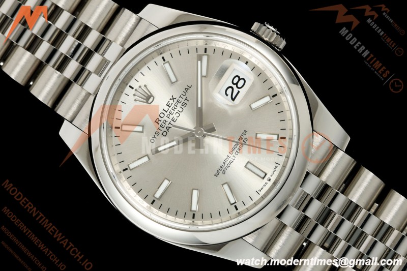 Rolex - Datejust 36mm 126200 Jub Smt 904L SS/SS Silv/Stk VSF VS3235 | 롤렉스 - 데이저스트 36mm 126200 주빌리 스무스 904L 스테인리스 스틸/스테인리스 스틸 실버/스틱 인덱스 VSF VS3235