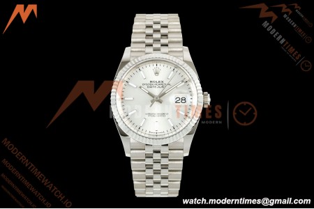 Rolex - Datejust 126234 36mm Jub Flt 904L SS/SS Silv/Stk VF DD3235