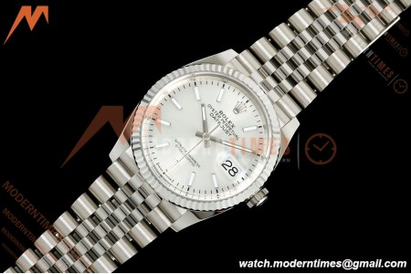 Rolex - Datejust 126234 36mm Jub Flt 904L SS/SS Silv/Stk VF DD3235