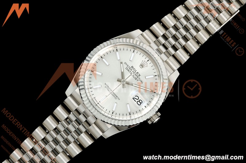 Rolex - Datejust 126234 36mm Jub Flt 904L SS/SS Silv/Stk VF DD3235