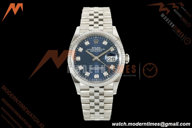 Rolex - Datejust 126234 36mm Jub Flt 904L SS/SS F-Blu/Dia VF DD3235