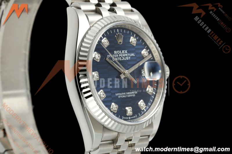 Rolex - Datejust 126234 36mm Jub Flt 904L SS/SS F-Blu/Dia VF DD3235