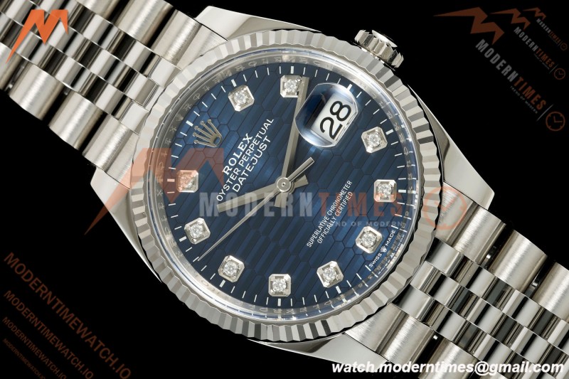 Rolex - Datejust 126234 36mm Jub Flt 904L SS/SS F-Blu/Dia VF DD3235