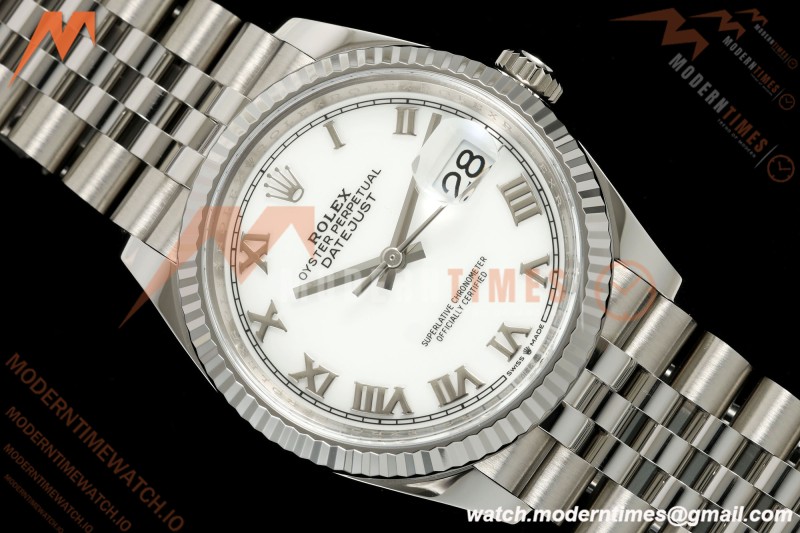 Rolex - Datejust 126234 36mm Jub Flt 904L SS/SS Wht/Rmn VF DD3235 | 롤렉스 - 데이트저스트 126234 36mm 주빌리 플라이트 904L SS/SS 화이트/로마 VF DD3235
