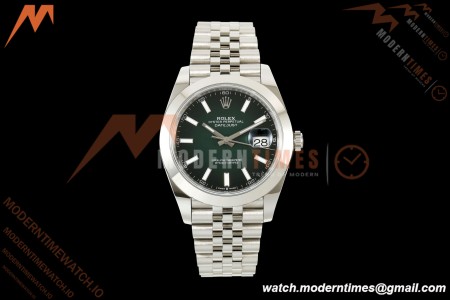 Rolex - Datejust 126300 41mm 904L  Jub Smt SS/SS Ombre Green/Stk ARF DD3235