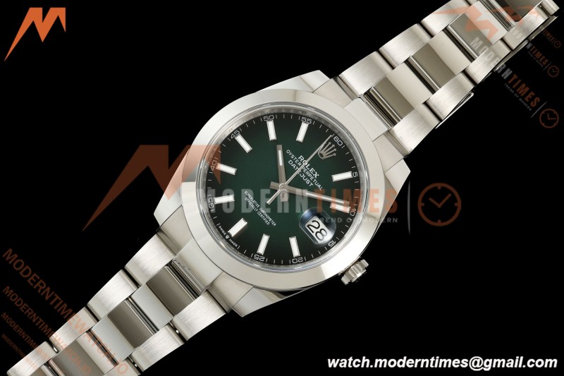 Rolex - Datejust 126300 41mm 904L  Oys Smt SS/SS Ombre Green/Stk ARF DD3235
