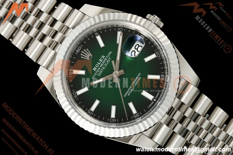 Rolex - Datejust 126334 41mm Jub Flt 904L SS/SS Ombre Green/Stk SEEKF DD3235
