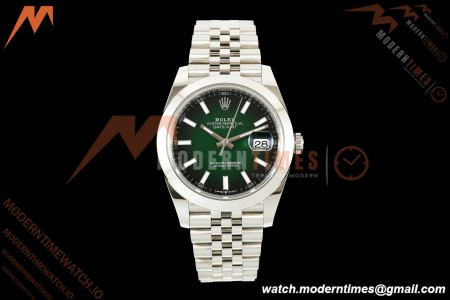 Rolex - Datejust 126334 41mm Jub Smth 904L SS/SS Ombre Green/Stk SEEKF DD3235