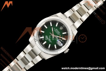 Rolex - Datejust 126334 41mm Oys Flt 904L SS/SS Ombre Green/Stk SEEKF DD3235