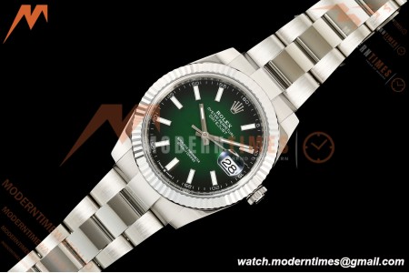 Rolex - Datejust 126334 41mm Oys Flt 904L SS/SS Ombre Green/Stk SEEKF DD3235