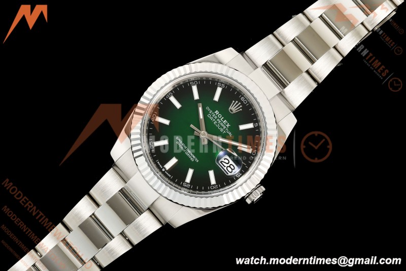 Rolex - Datejust 126334 41mm Oys Flt 904L SS/SS Ombre Green/Stk SEEKF DD3235