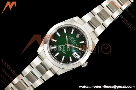 Rolex - Datejust 126334 41mm Oys Smth 904L SS/SS Ombre Green/Stk SEEKF DD3235