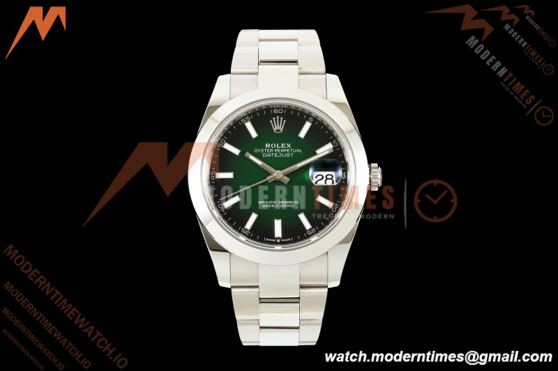 Rolex - Datejust 126334 41mm Oys Smth 904L SS/SS Ombre Green/Stk SEEKF DD3235