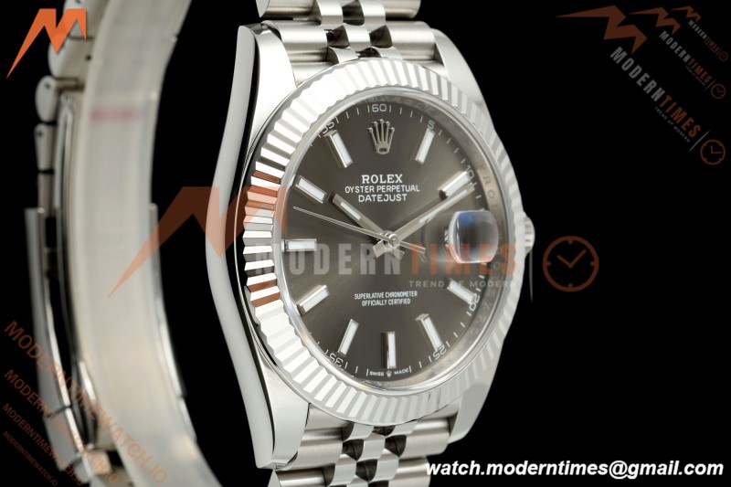 Rolex - Datejust 126334 41mm Jub Flt 904L SS/SS Grey/Stk RWF JH3235 Free Sprung