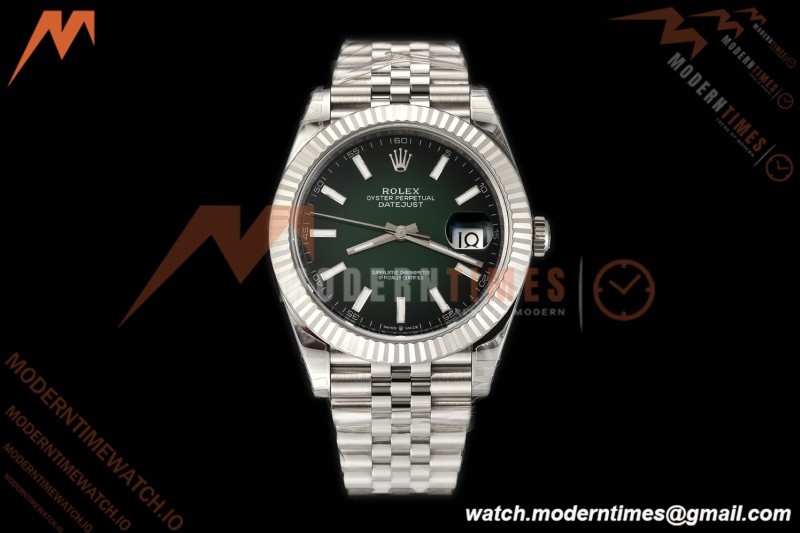 Rolex - Datejust 126334 41mm Jub Flt 904L SS/SS Ombre Green/Stk VSF V2 DD3235 Free Sprung