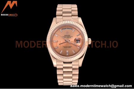 Rolex - DayDate 40mm Flt/Pres RG/RG Champagne Diamond GDF MY8215