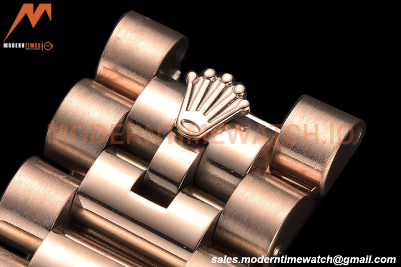 Rolex - DayDate 40mm Flt/Pres RG/RG Silver Stick GDF MY8215