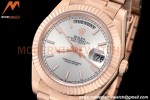 Rolex - DayDate 40mm Flt/Pres RG/RG Silver Stick GDF MY8215
